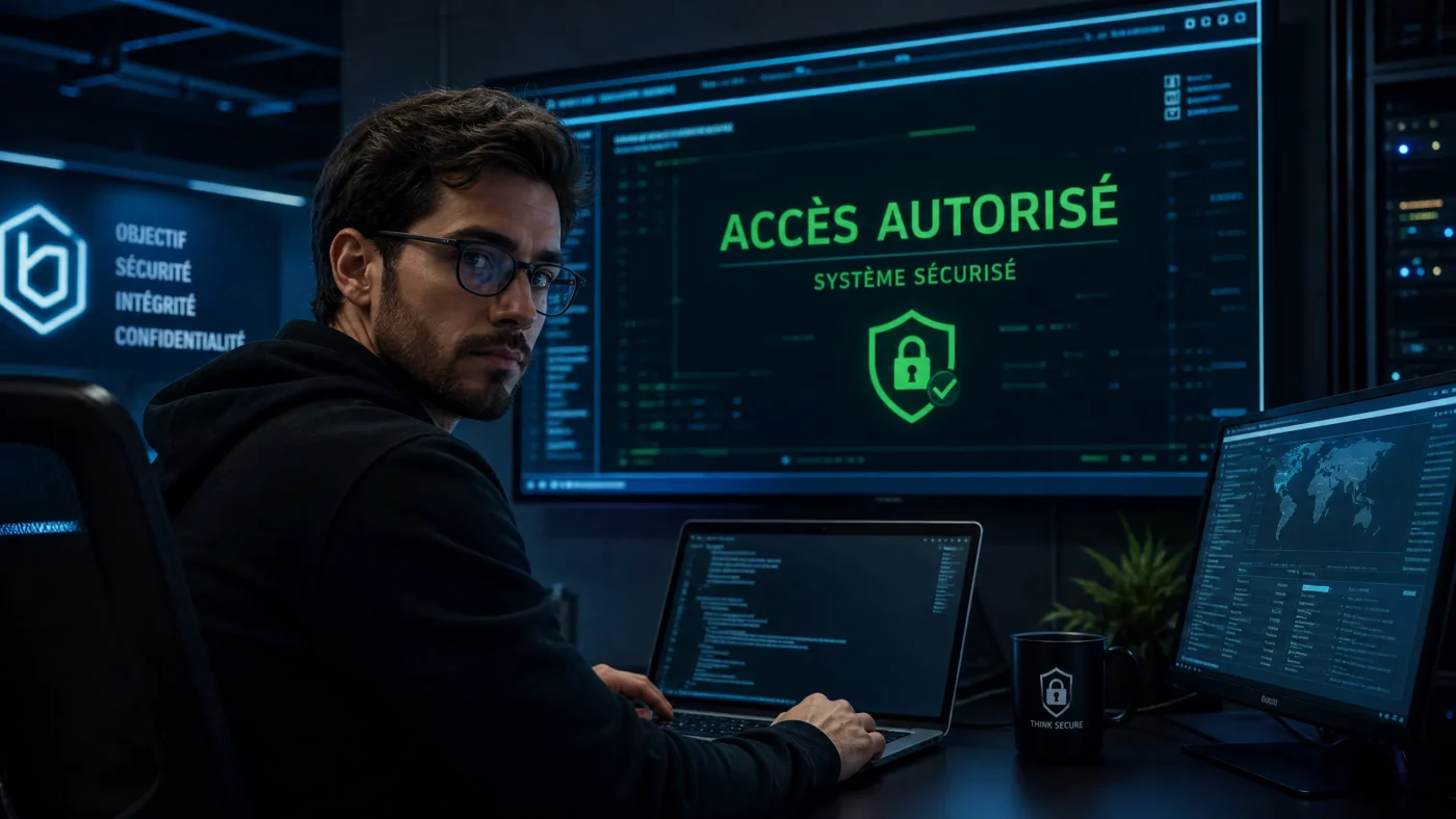 Représentation graphique d'un bouclier numérique pour la protection des données et la confidentialité réseau - Mystery Hackers